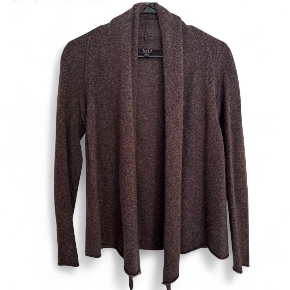 Alex Marie Open Front Cardigan 100% Cashmere Lily  Size Small In Brown